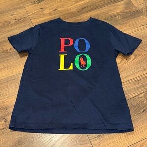 Polo by Ralph Lauren Kids T-Shirt in Navy with Color Block Logo